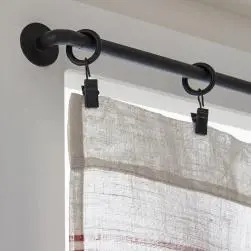 Kit tringle à rideau curve noir
