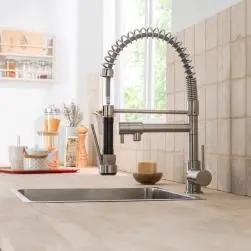 Mitigeur de cuisine avec douchette delinia alain nickel