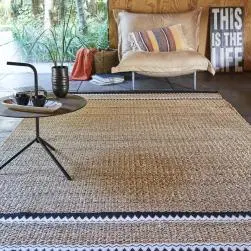 Tapis rectangulaire noir et blanc lima en jute, l.160 x l.230 cm