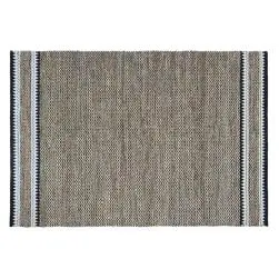 Tapis rectangulaire noir et blanc lima en jute, l.160 x l.230 cm