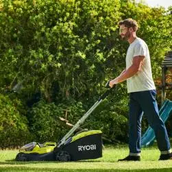 Tondeuse sur batterie ryobi ry18lmh37a-250 hybride 36v 2x5ah, l.37 cm