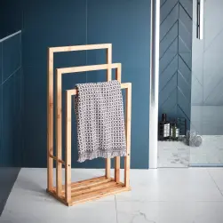 Porte-serviettes à poser, bambou, beige