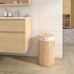 Bac à linge pliable, bambou naturel, sensea