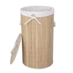 Bac à linge pliable, bambou naturel, sensea