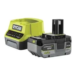 Lot 1 batterie et 1 chargeur ryobi one+ 18v, 4ah, rc18120-140xg