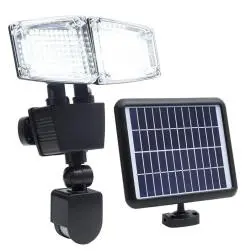 Projecteur solaire 2 têtes avec détecteur douglas, noir lumisky