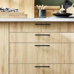 Lot de 4 poignées de meuble sara inox noir, 128 mm