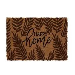 Paillasson coco naturel rectangulaire, décor teinté