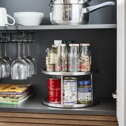 Plateau tournant de rangement à 2 niveaux delinia