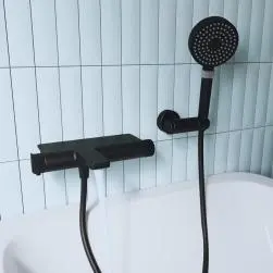 Pommeau de douche 2 jets, flexible et support, sensea neo noir