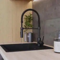 Mitigeur de cuisine avec douchette delinia tomas noir