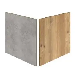 Crédence stratifié réversible chêne boréal/béton raw