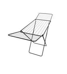 Étendoir à linge sur pieds 18 m, acier, noir, tancarville